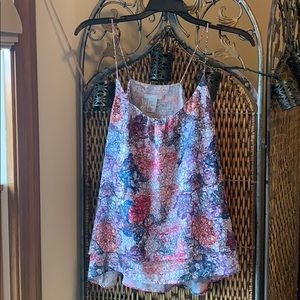 Patterned strappy tank top